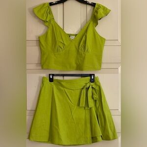 a new day Chartreuse Women's Skirt Set